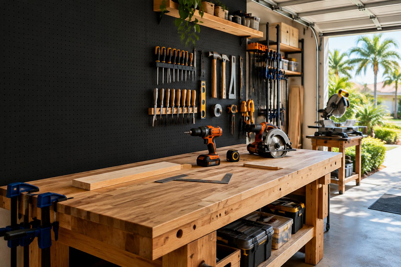 Tools ready for the next project in a local workshop